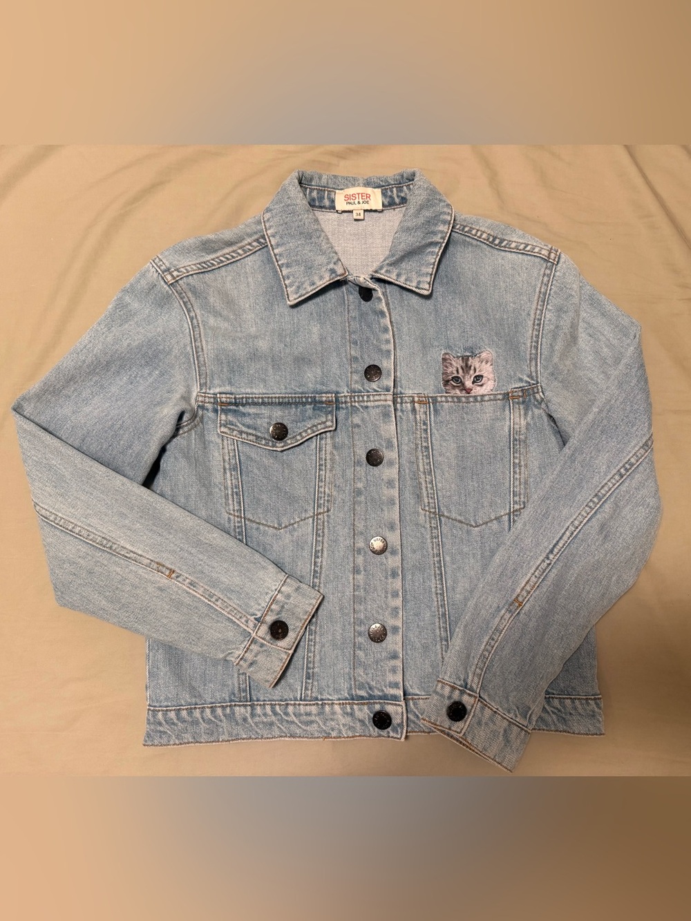 Paul & Joe Sister Denim Jacket with Cat Patch